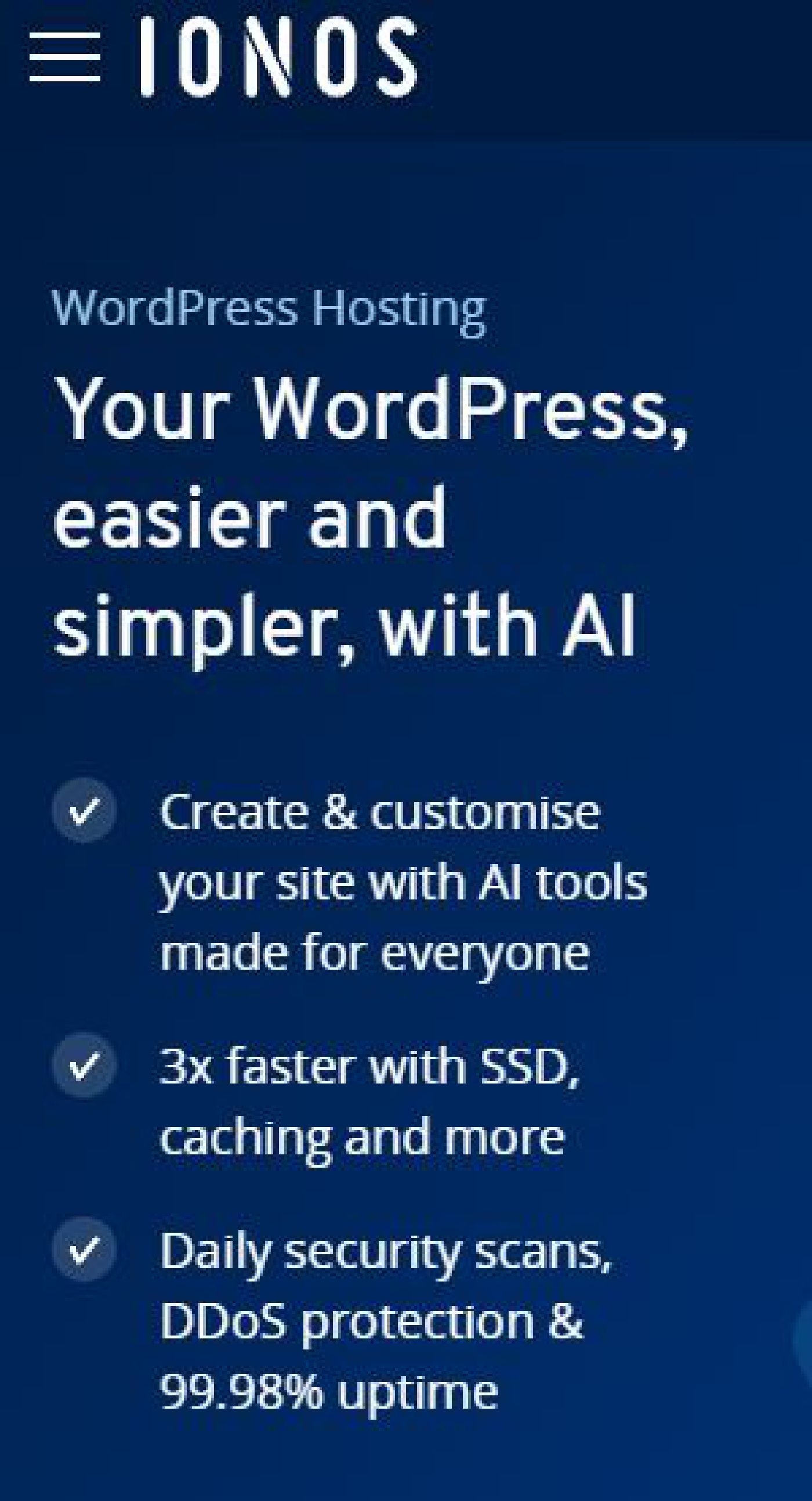 Get Wordpress Hosting with IONOS (1&1 UK)